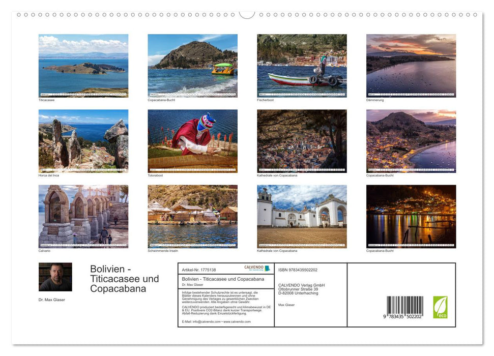 Bolivien - Titicacasee und Copacabana (CALVENDO Premium Wandkalender 2025)