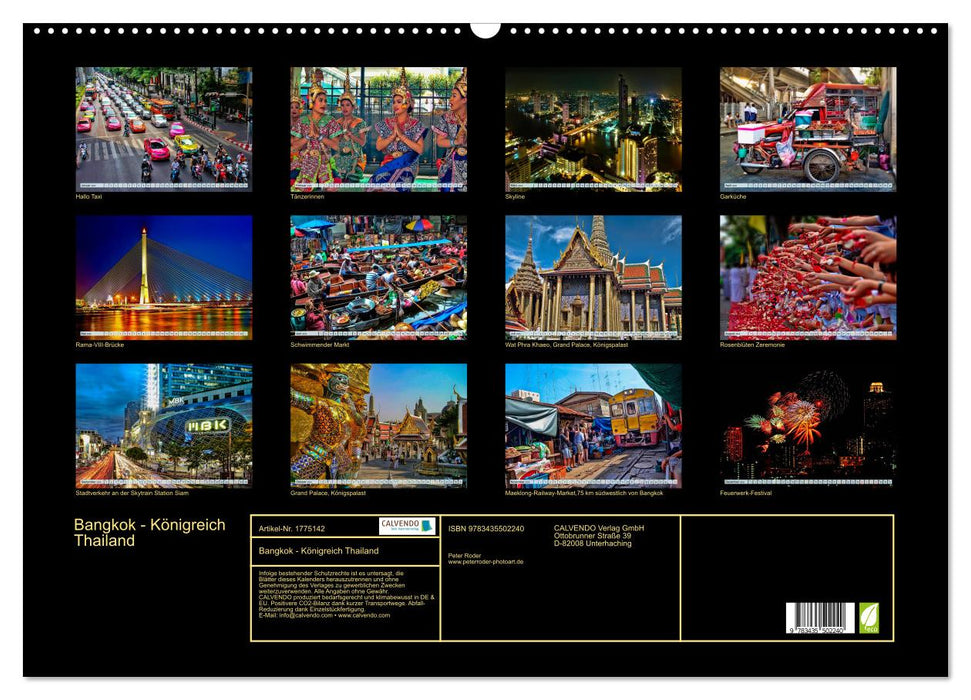 Bangkok - Königreich Thailand (CALVENDO Wandkalender 2025)