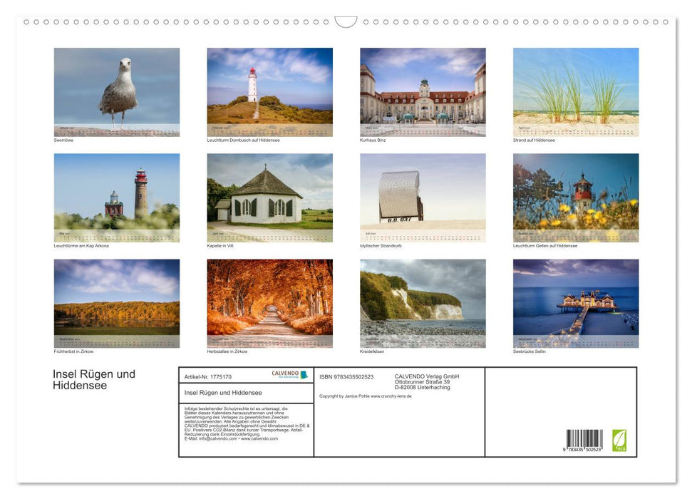 Insel Rügen und Hiddensee (CALVENDO Wandkalender 2025)