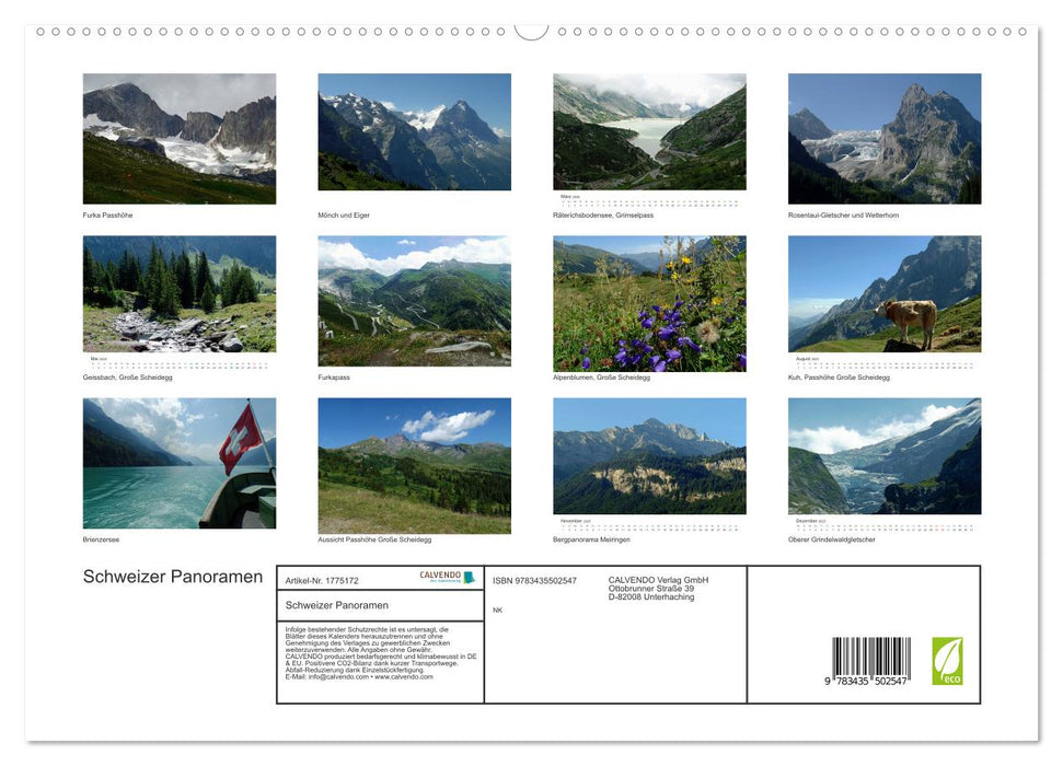 Schweizer Panoramen (CALVENDO Premium Wandkalender 2025)