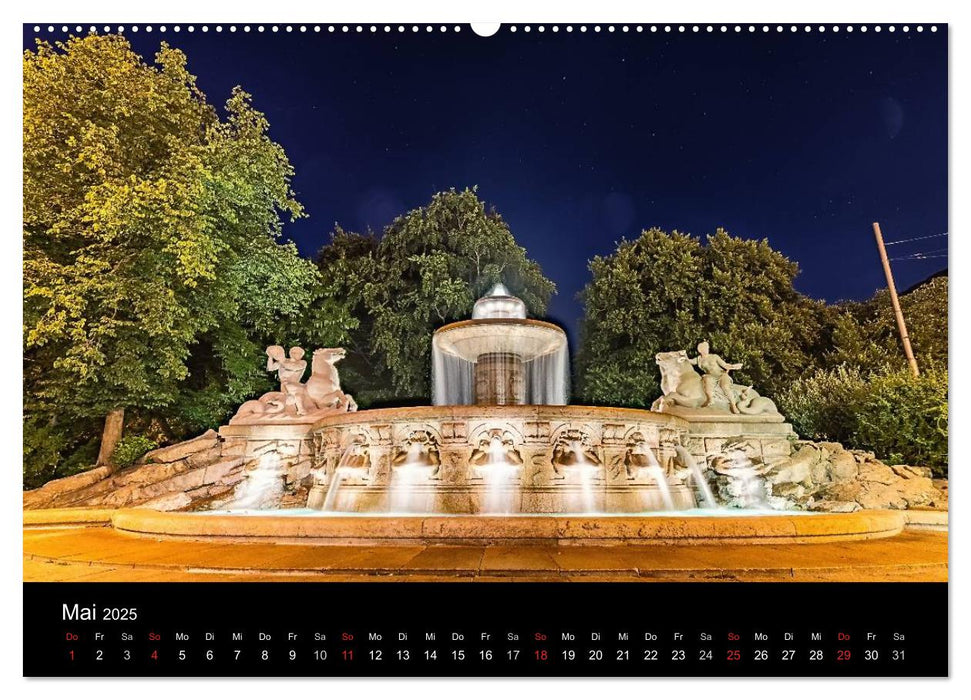 München bei Nacht (CALVENDO Premium Wandkalender 2025)