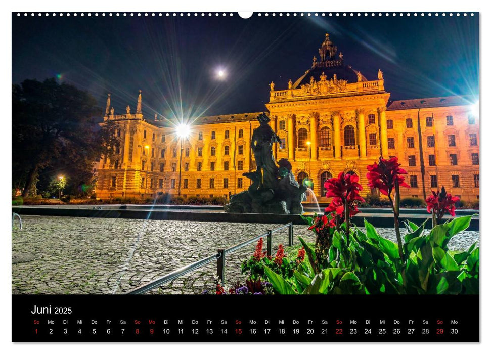 München bei Nacht (CALVENDO Premium Wandkalender 2025)