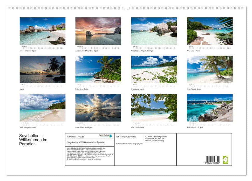 Seychellen - Willkommen im Paradies (CALVENDO Wandkalender 2025)