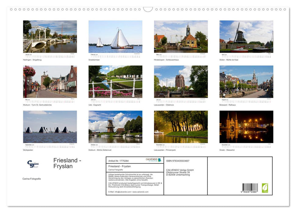 Friesland - Fryslan (CALVENDO Wandkalender 2025)