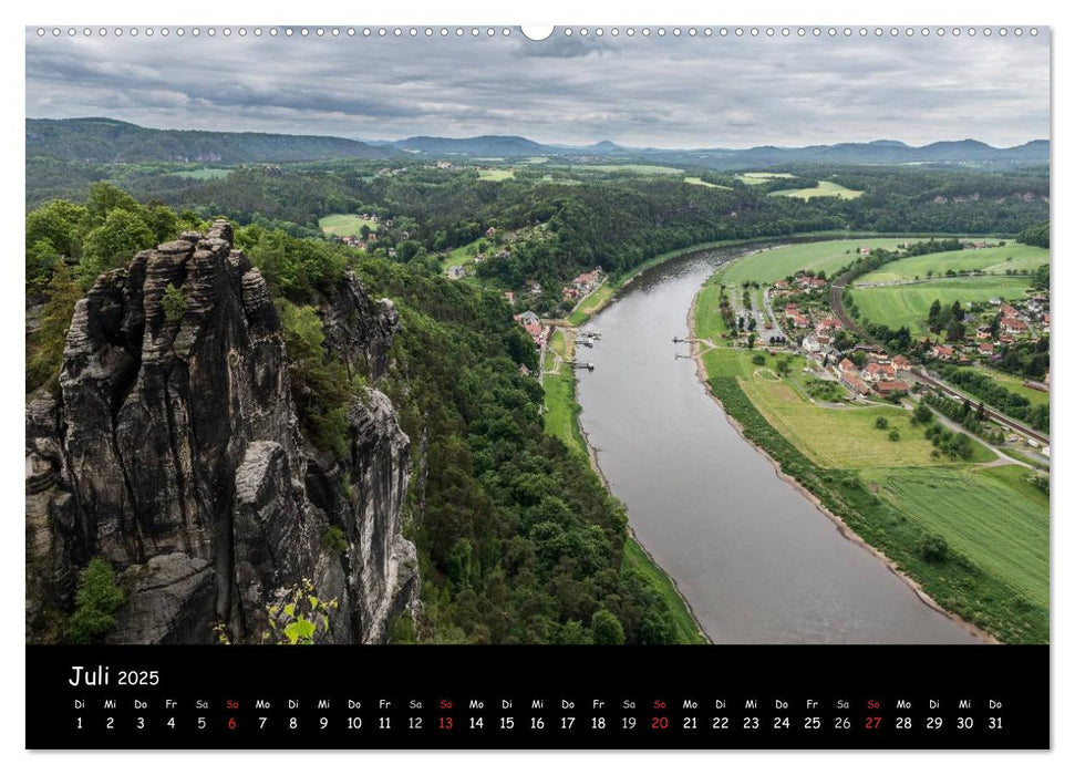 Wilde Schönheit - Das Elbsandsteingebirge (CALVENDO Premium Wandkalender 2025)