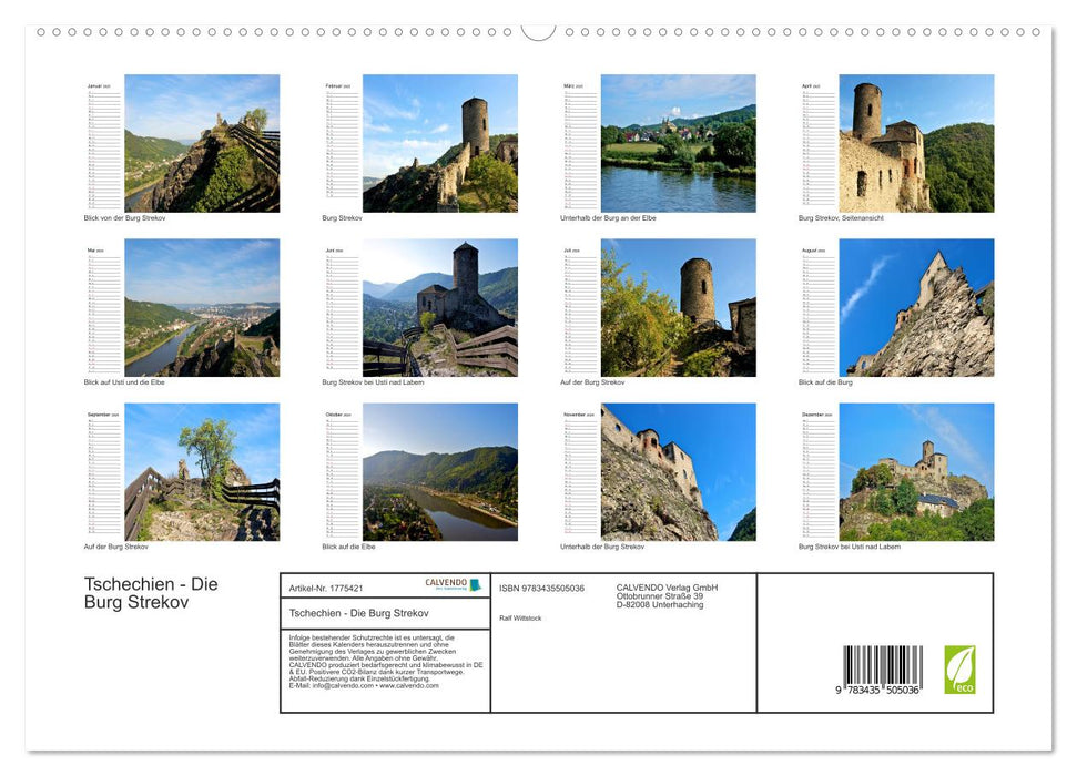 Tschechien - Die Burg Strekov (CALVENDO Premium Wandkalender 2025)