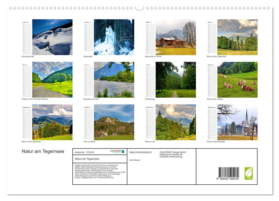 Natur am Tegernsee (CALVENDO Premium Wandkalender 2025)