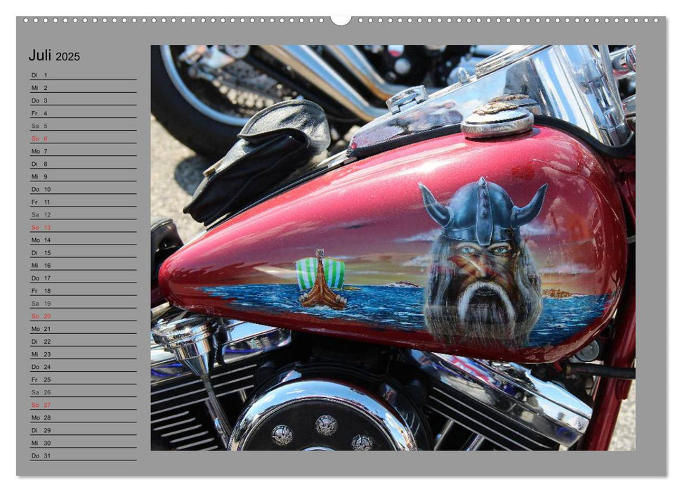 Harley Davidson - Airbrush (CALVENDO Premium Wandkalender 2025)