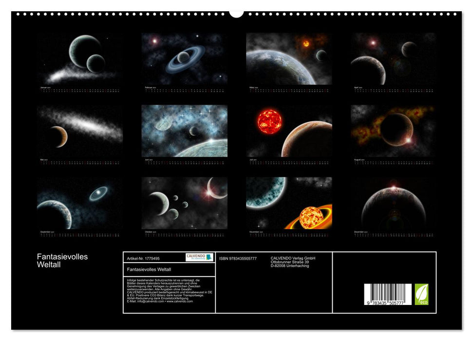 Fantasievolles Weltall (CALVENDO Premium Wandkalender 2025)