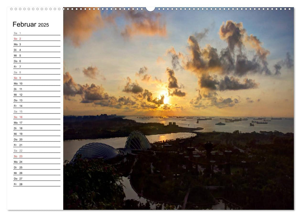 Singapur Stadt der Skylines (CALVENDO Premium Wandkalender 2025)