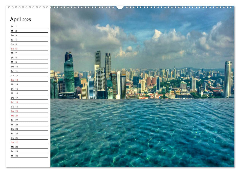 Singapur Stadt der Skylines (CALVENDO Premium Wandkalender 2025)