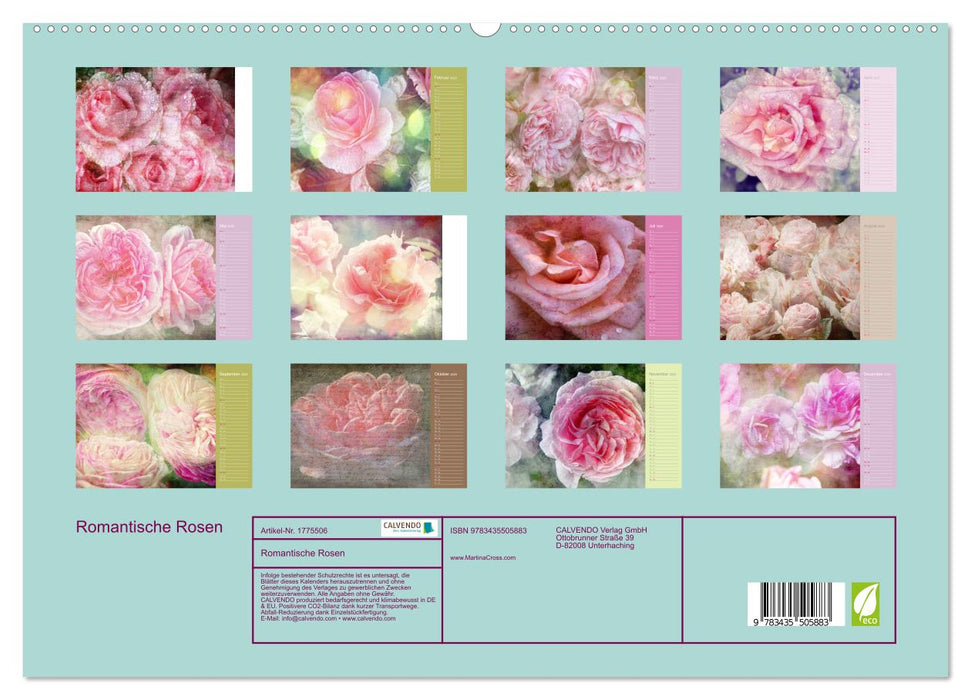 Romantische Rosen (CALVENDO Premium Wandkalender 2025)