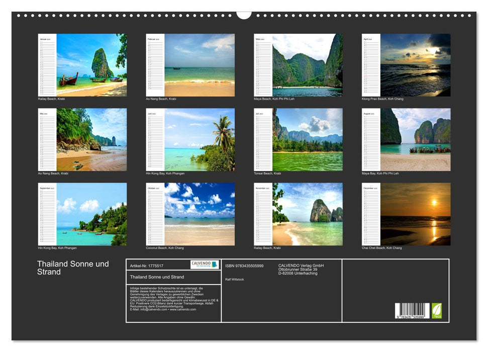 Thailand Sonne und Strand (CALVENDO Wandkalender 2025)