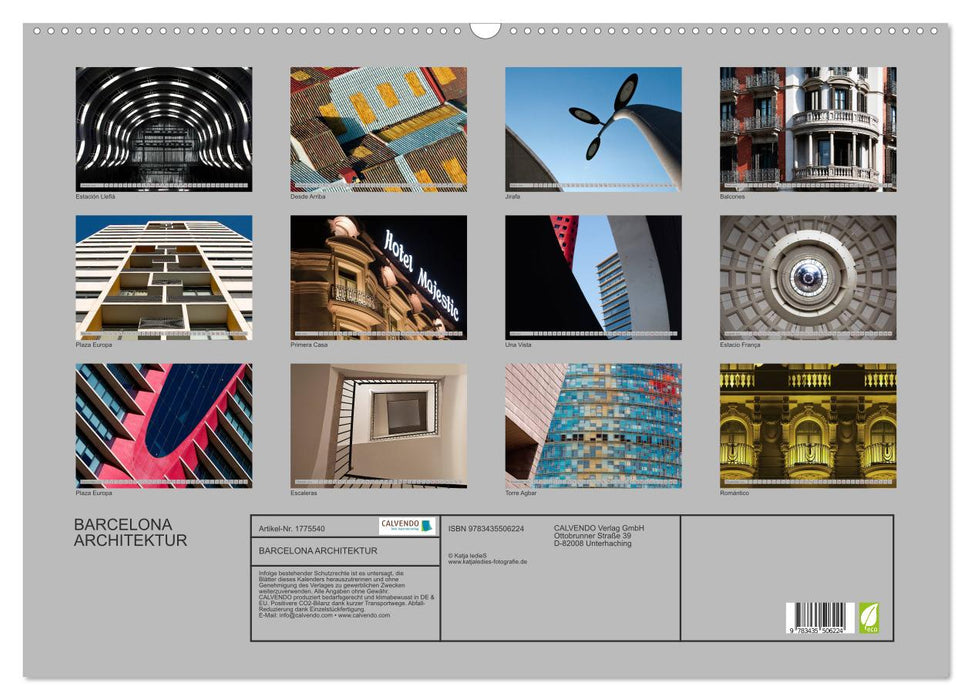 BARCELONA ARCHITEKTUR (CALVENDO Wandkalender 2025)