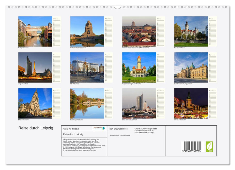 Reise durch Leipzig (CALVENDO Premium Wandkalender 2025)