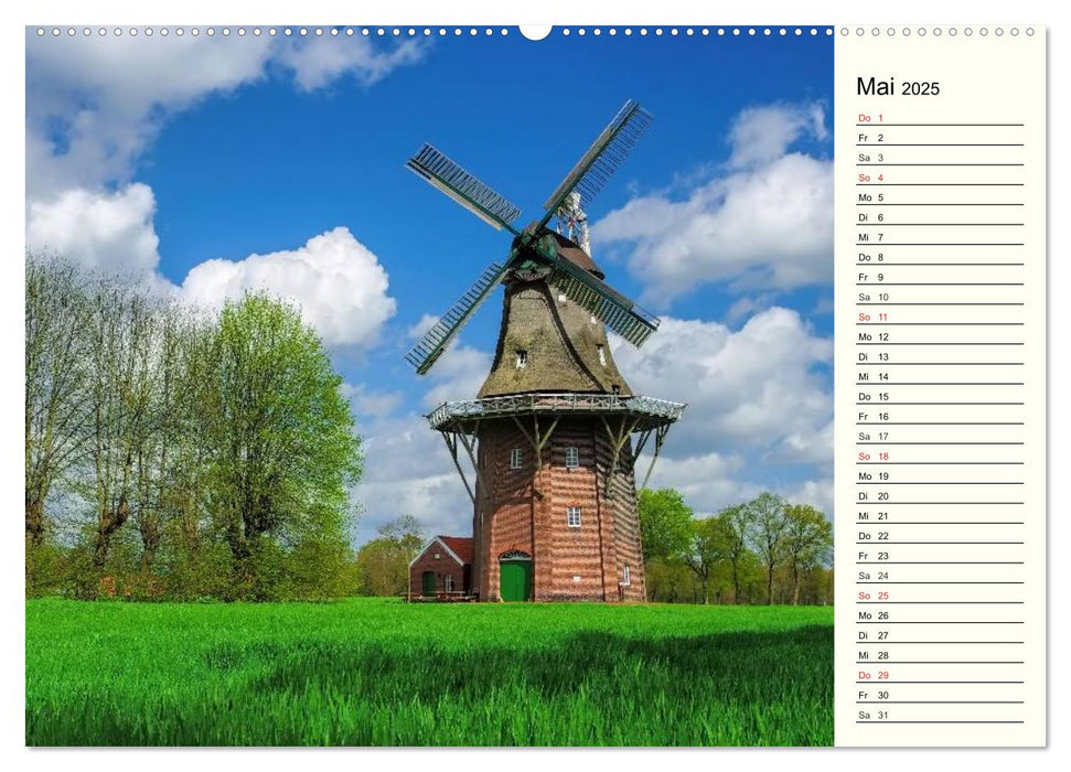 Windmühlen in Ostfriesland (CALVENDO Premium Wandkalender 2025)