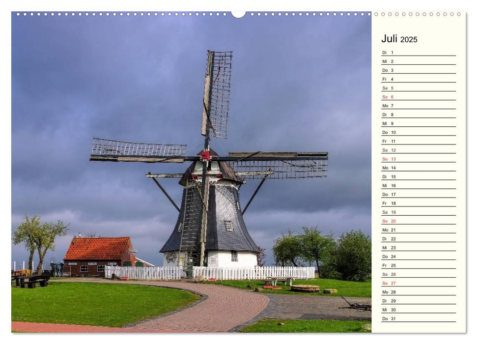 Windmühlen in Ostfriesland (CALVENDO Premium Wandkalender 2025)