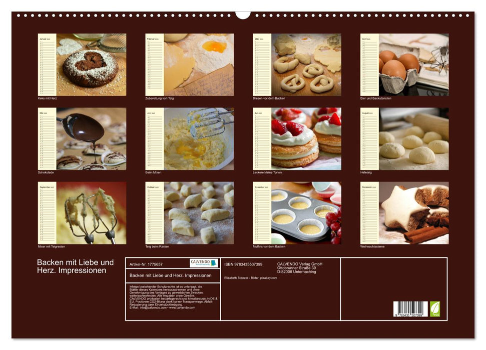 Backen mit Liebe und Herz. Impressionen (CALVENDO Wandkalender 2025)