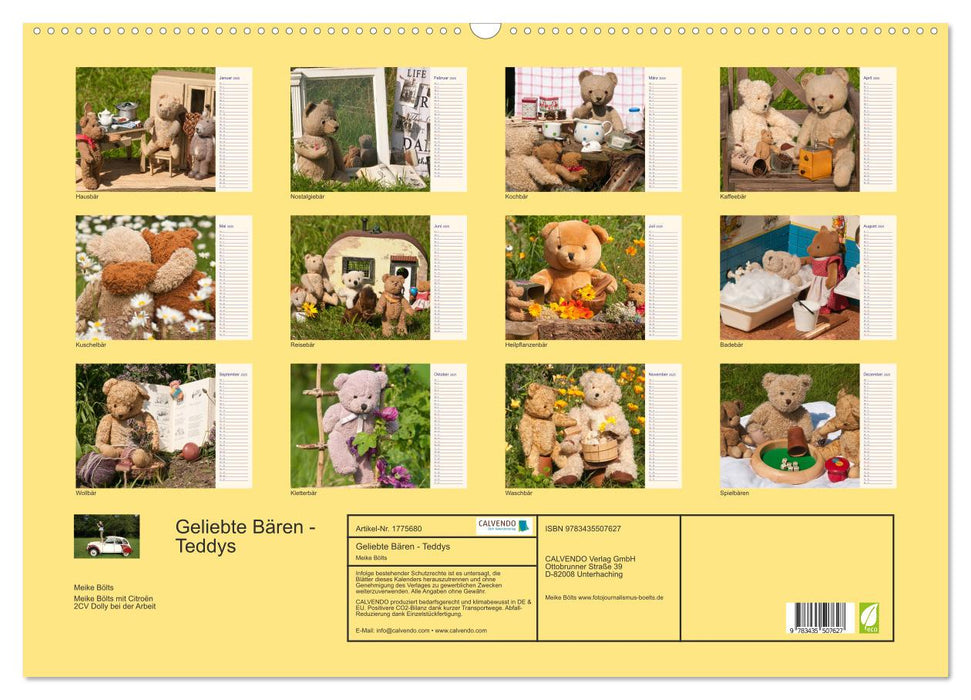 Geliebte Bären - Teddys (CALVENDO Wandkalender 2025)