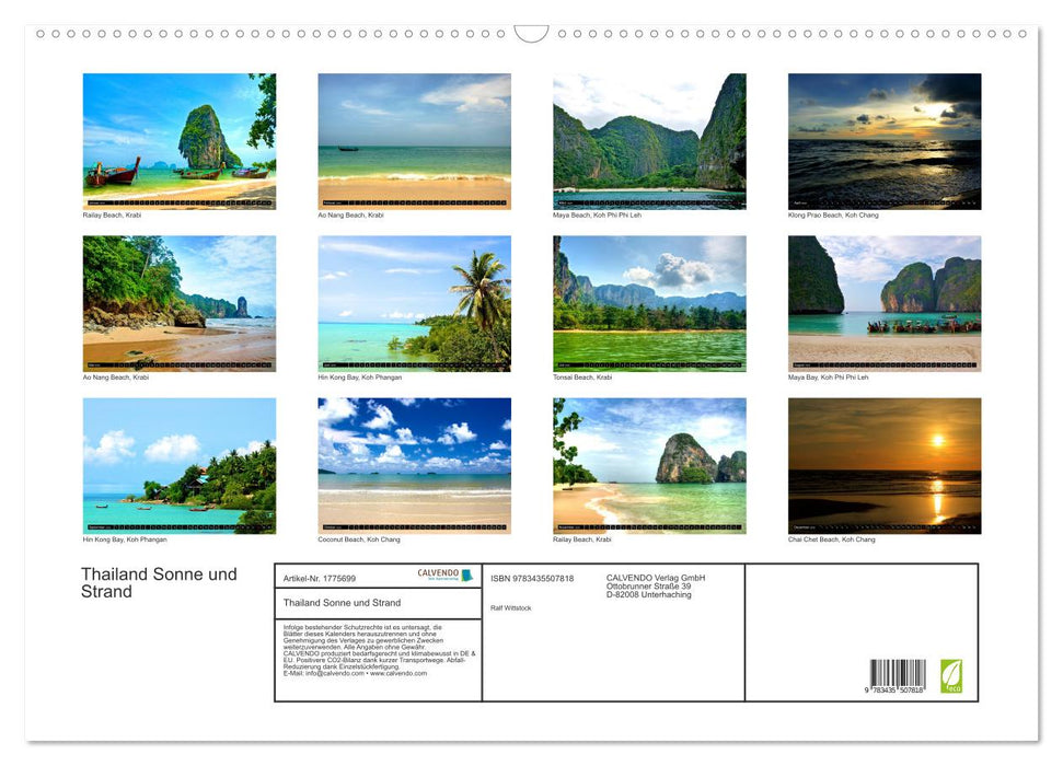 Thailand Sonne und Strand (CALVENDO Wandkalender 2025)