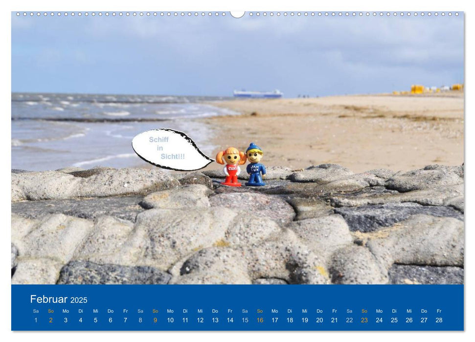 An der Waterkant mit Jan Cux und Cuxi (CALVENDO Wandkalender 2025)