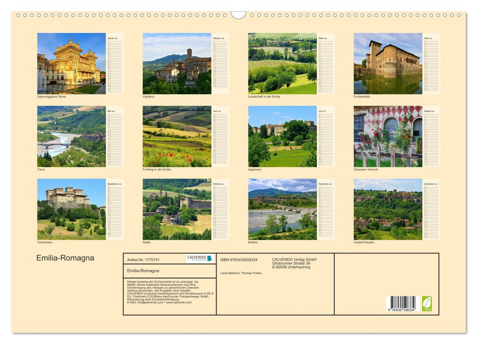 Emilia-Romagna (CALVENDO Wandkalender 2025)