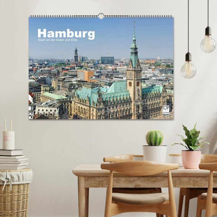 Hamburg Stadt an der Alster und Elbe (CALVENDO Wandkalender 2025)