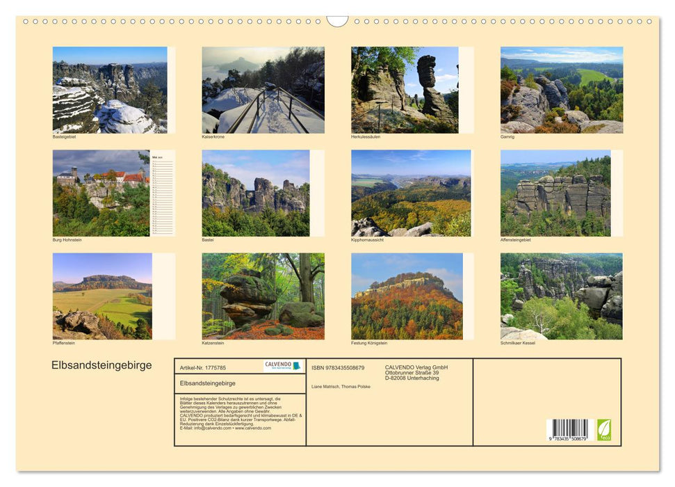 Elbsandsteingebirge (CALVENDO Wandkalender 2025)