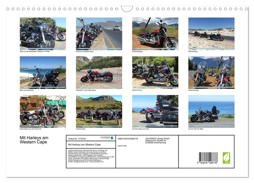 Mit Harleys am Western Cape (CALVENDO Wandkalender 2025)