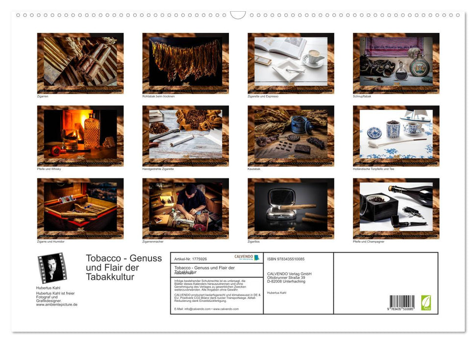 Tobacco - Genuss und Flair der Tabakkultur (CALVENDO Wandkalender 2025)