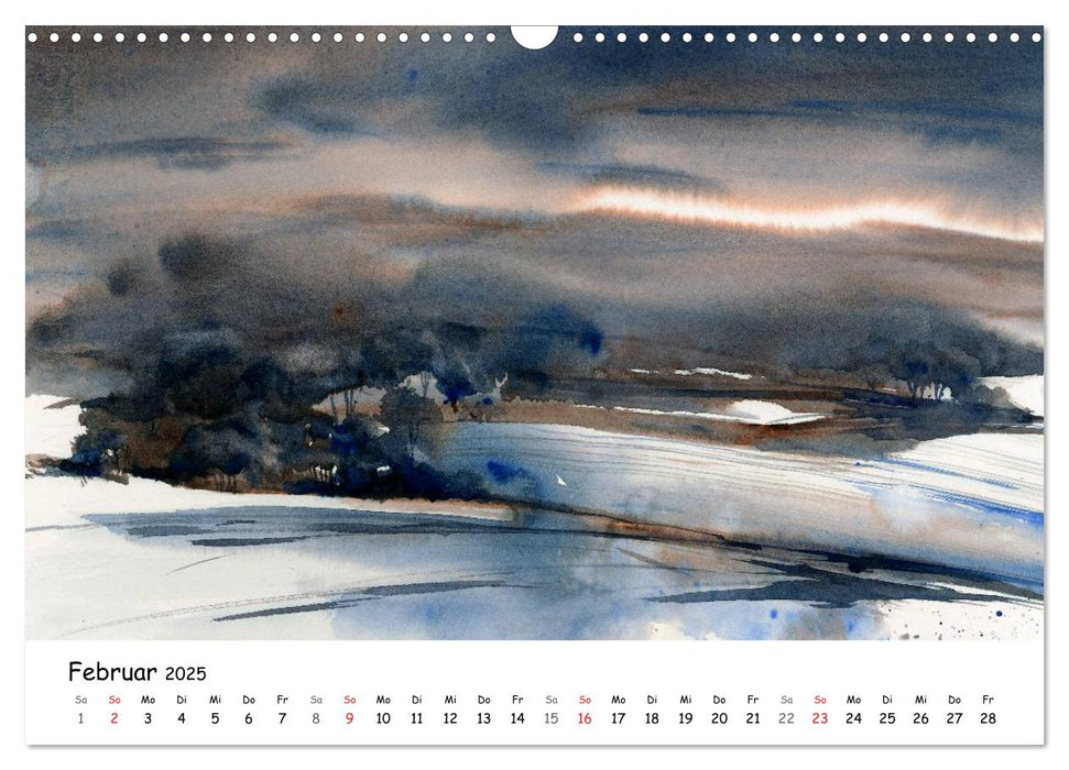 Landschaft in Aquarellfarbe (CALVENDO Wandkalender 2025)