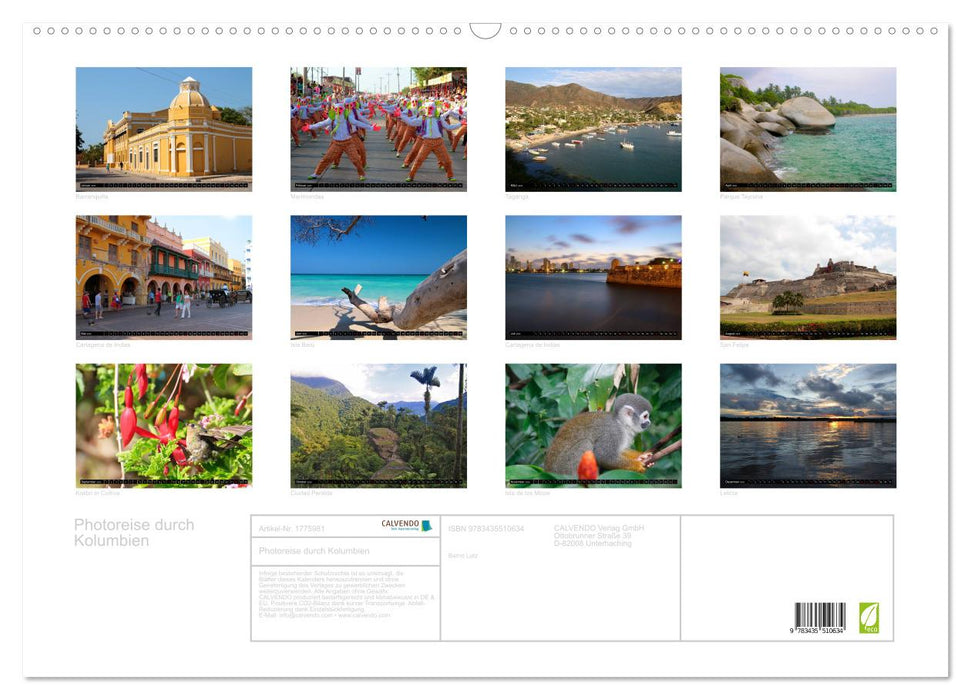 Photoreise durch Kolumbien (CALVENDO Wandkalender 2025)