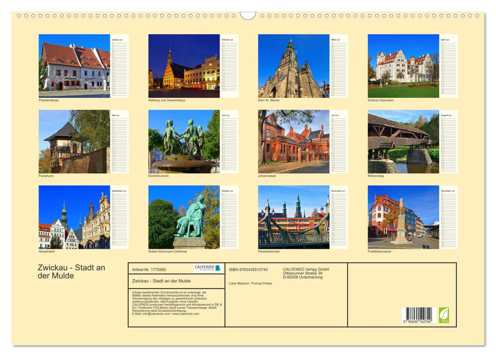 Zwickau - Stadt an der Mulde (CALVENDO Wandkalender 2025)