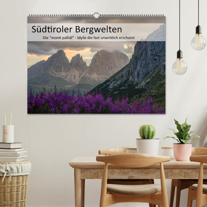 Südtiroler Bergwelten - Die monti pallidi, Idylle die fast unwirklich erscheint (CALVENDO Wandkalender 2025)