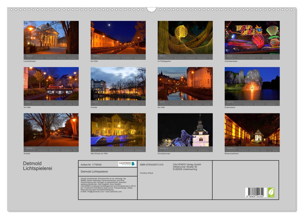 Detmold Lichtspielerei (CALVENDO Wandkalender 2025)