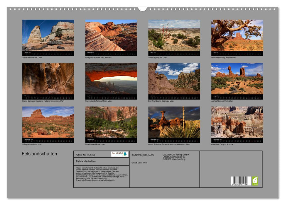 Felslandschaften (CALVENDO Wandkalender 2025)