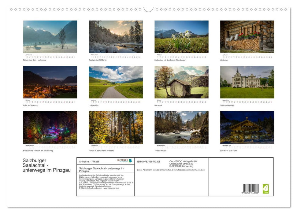 Salzburger Saalachtal - unterwegs im Pinzgau (CALVENDO Wandkalender 2025)