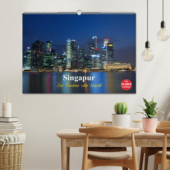 Singapur - Die Farben der Nacht (CALVENDO Wandkalender 2025)