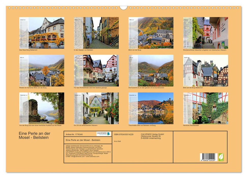 Eine Perle an der Mosel - Beilstein (CALVENDO Wandkalender 2025)