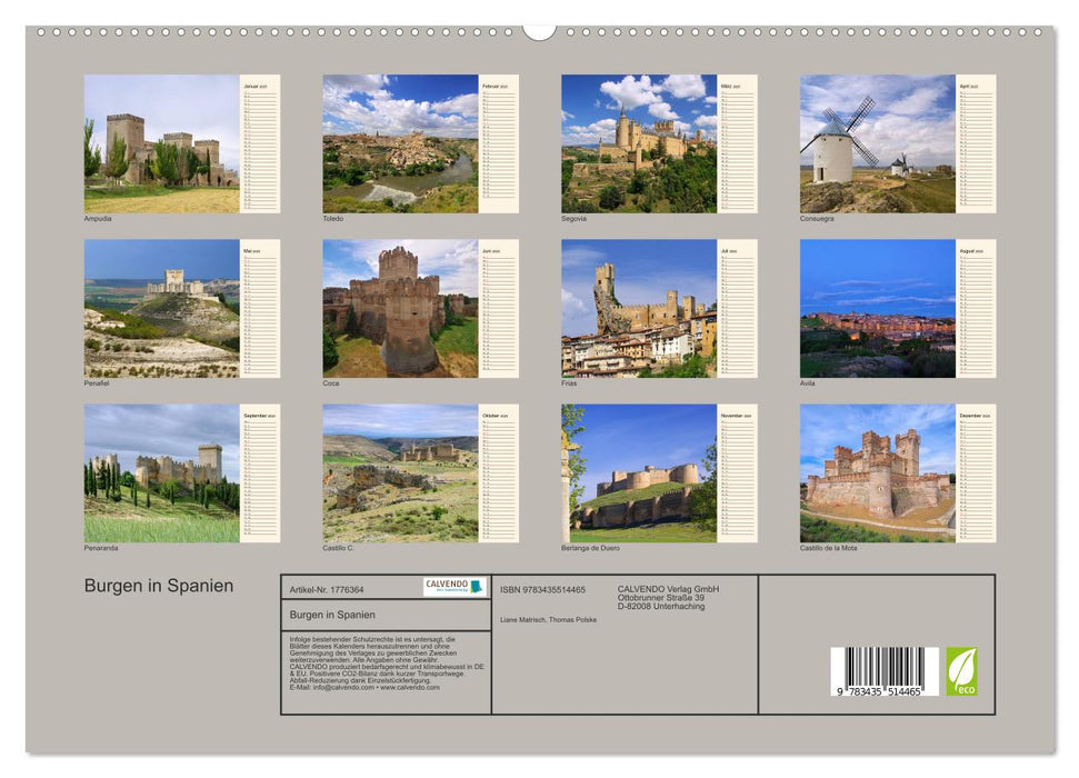 Burgen in Spanien (CALVENDO Premium Wandkalender 2025)