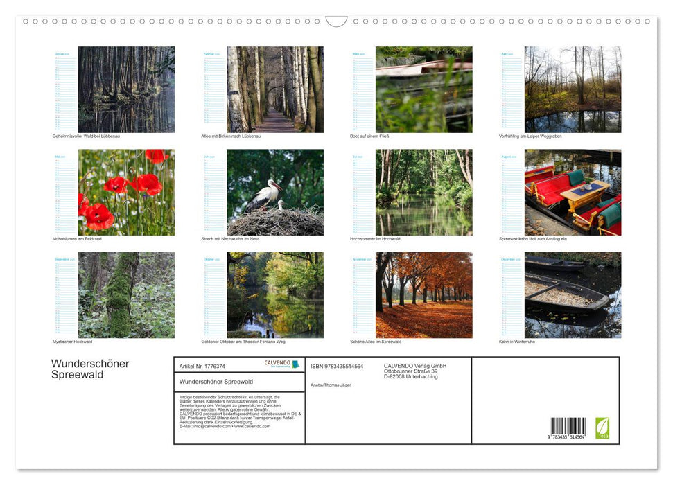 Wunderschöner Spreewald (CALVENDO Wandkalender 2025)