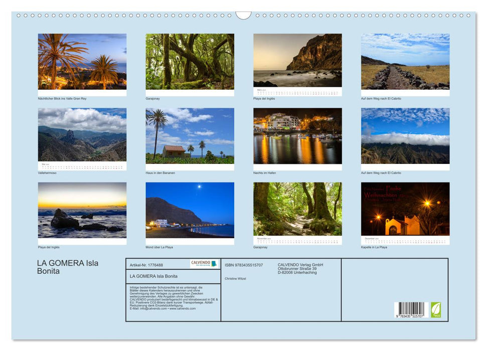 LA GOMERA Isla Bonita (CALVENDO Wandkalender 2025)