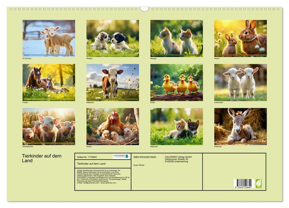 Tierkinder auf dem Land (CALVENDO Wandkalender 2025)