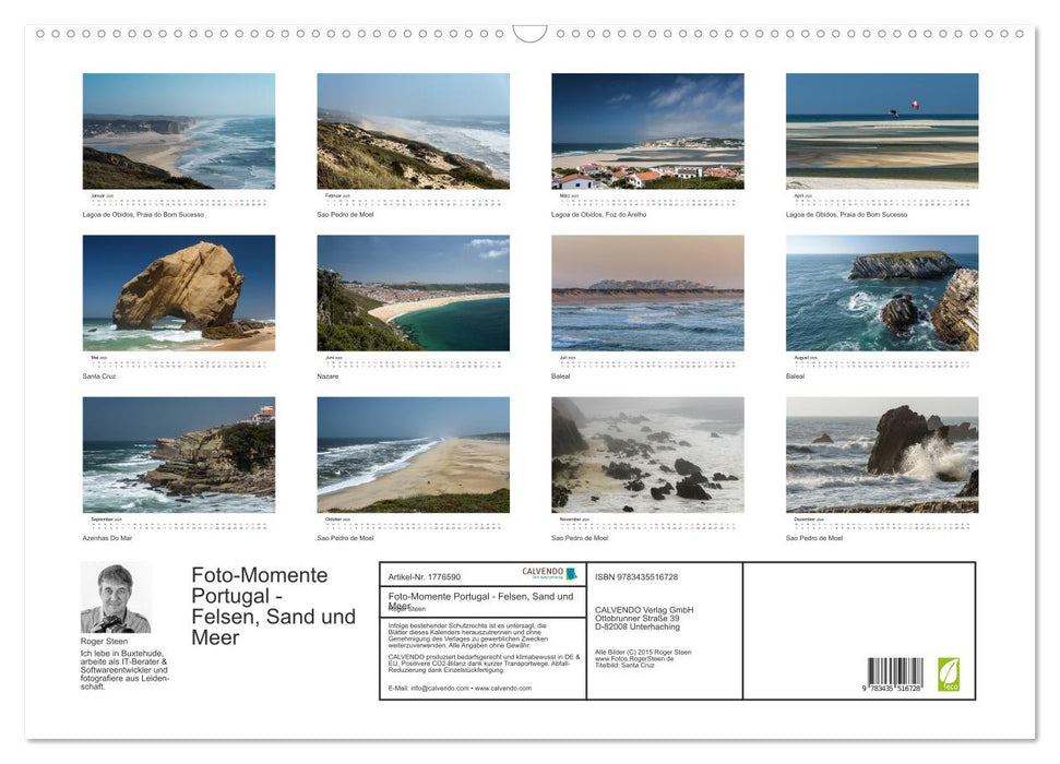 Foto-Momente Portugal - Felsen, Sand und Meer (CALVENDO Wandkalender 2025)