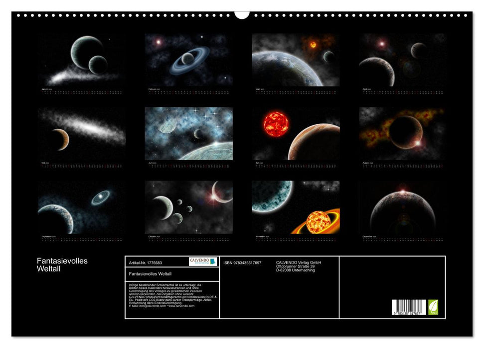 Fantasievolles Weltall (CALVENDO Wandkalender 2025)