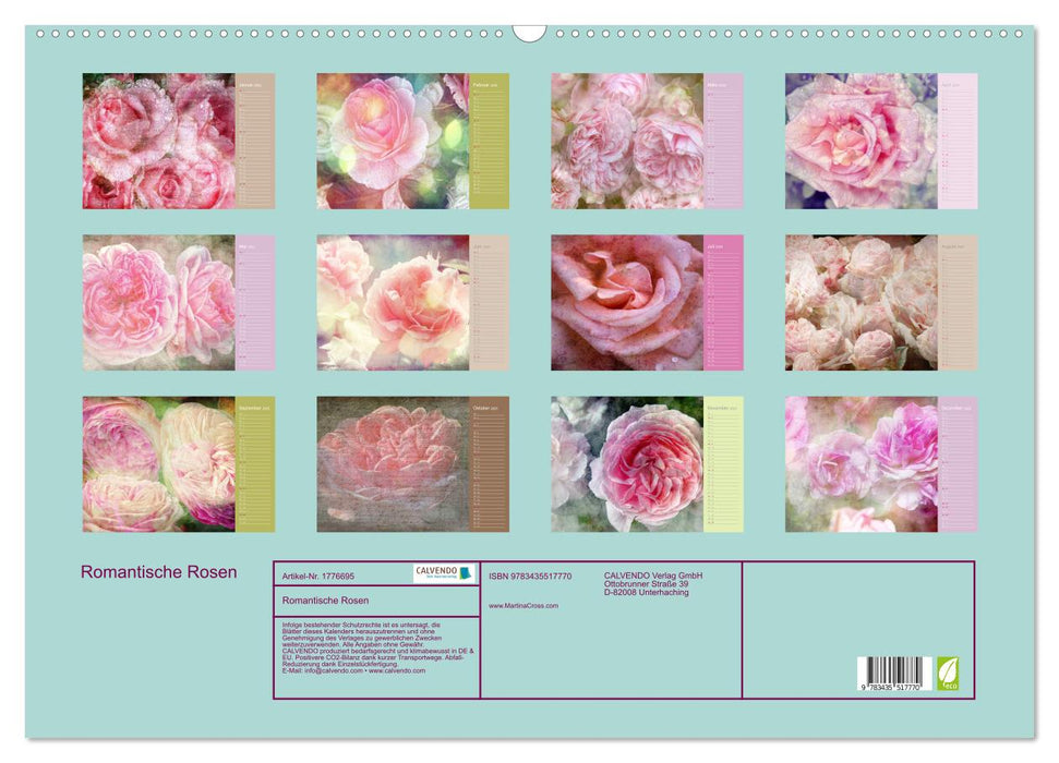 Romantische Rosen (CALVENDO Wandkalender 2025)