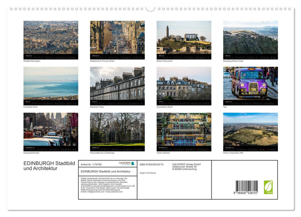 EDINBURGH Stadtbild und Architektur (CALVENDO Premium Wandkalender 2025)