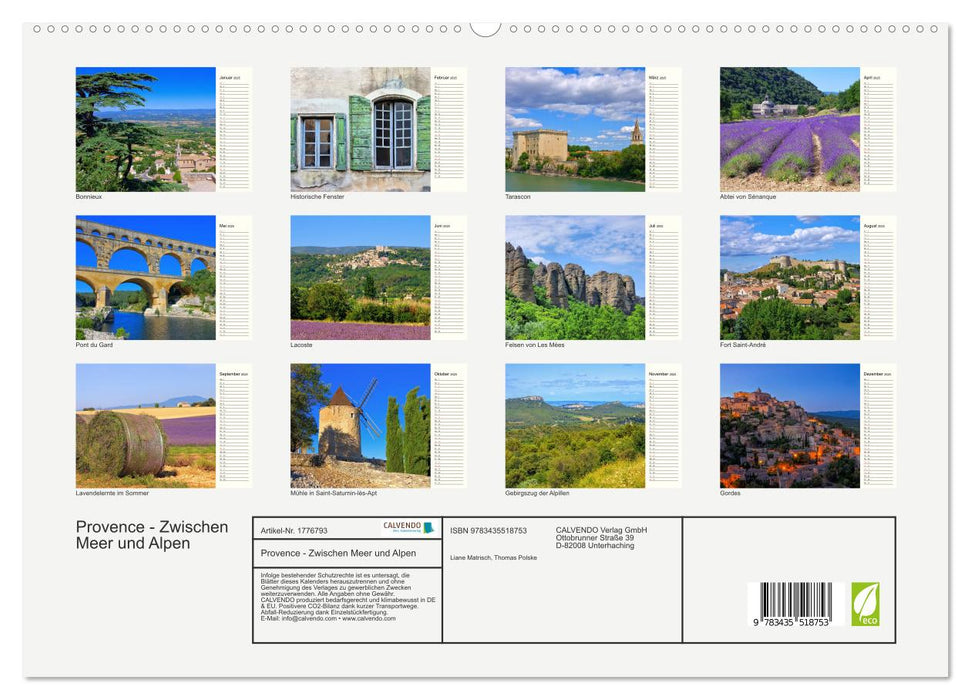 Provence - Zwischen Meer und Alpen (CALVENDO Premium Wandkalender 2025)