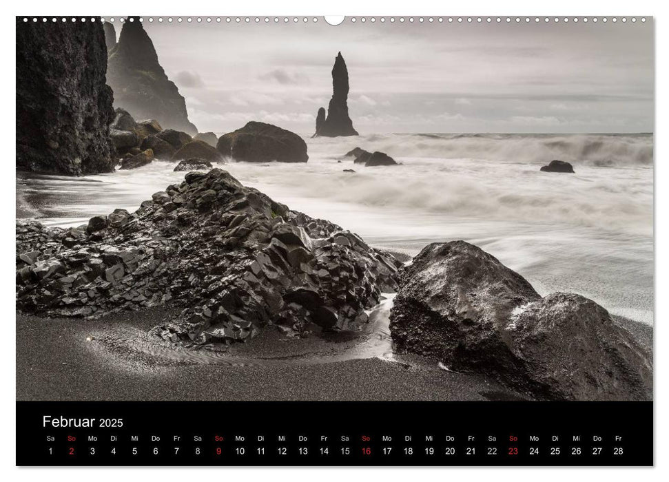 Islands Landschaften - Wasser, Eis und grünes Moos (CALVENDO Premium Wandkalender 2025)