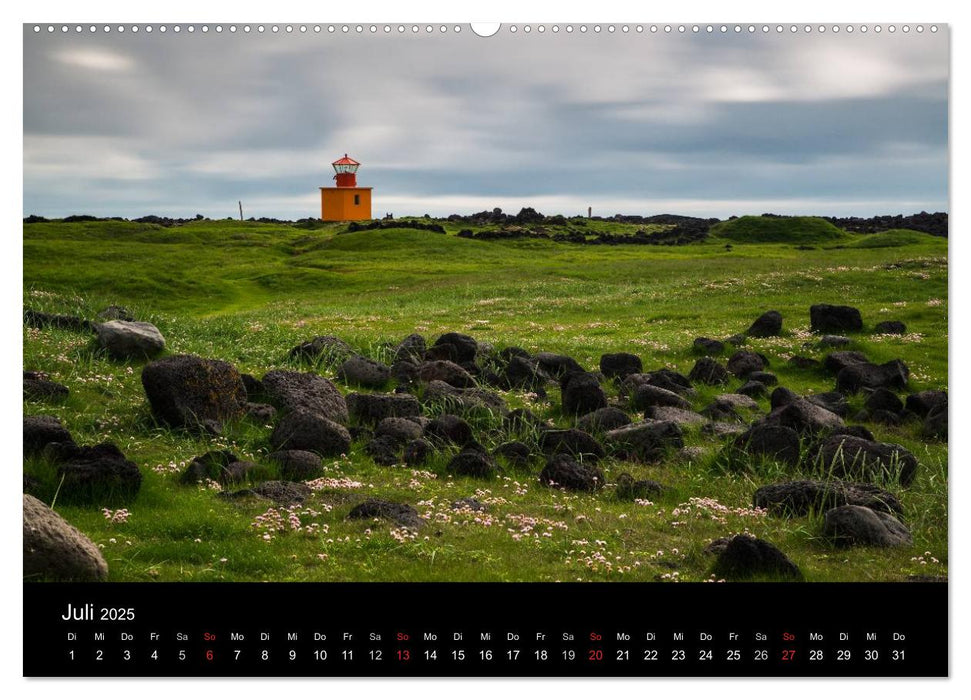 Islands Landschaften - Wasser, Eis und grünes Moos (CALVENDO Premium Wandkalender 2025)